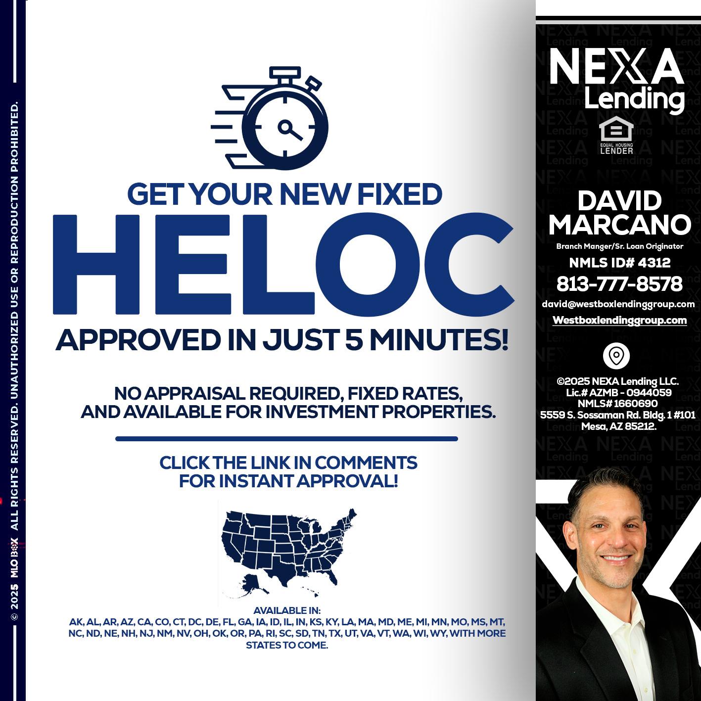 HELOC - David Marcano -Branch Manger/Sr. Loan Originator
