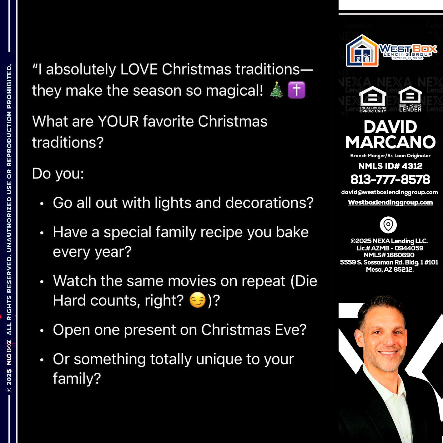 I love christmas - David Marcano -Branch Manger/Sr. Loan Originator