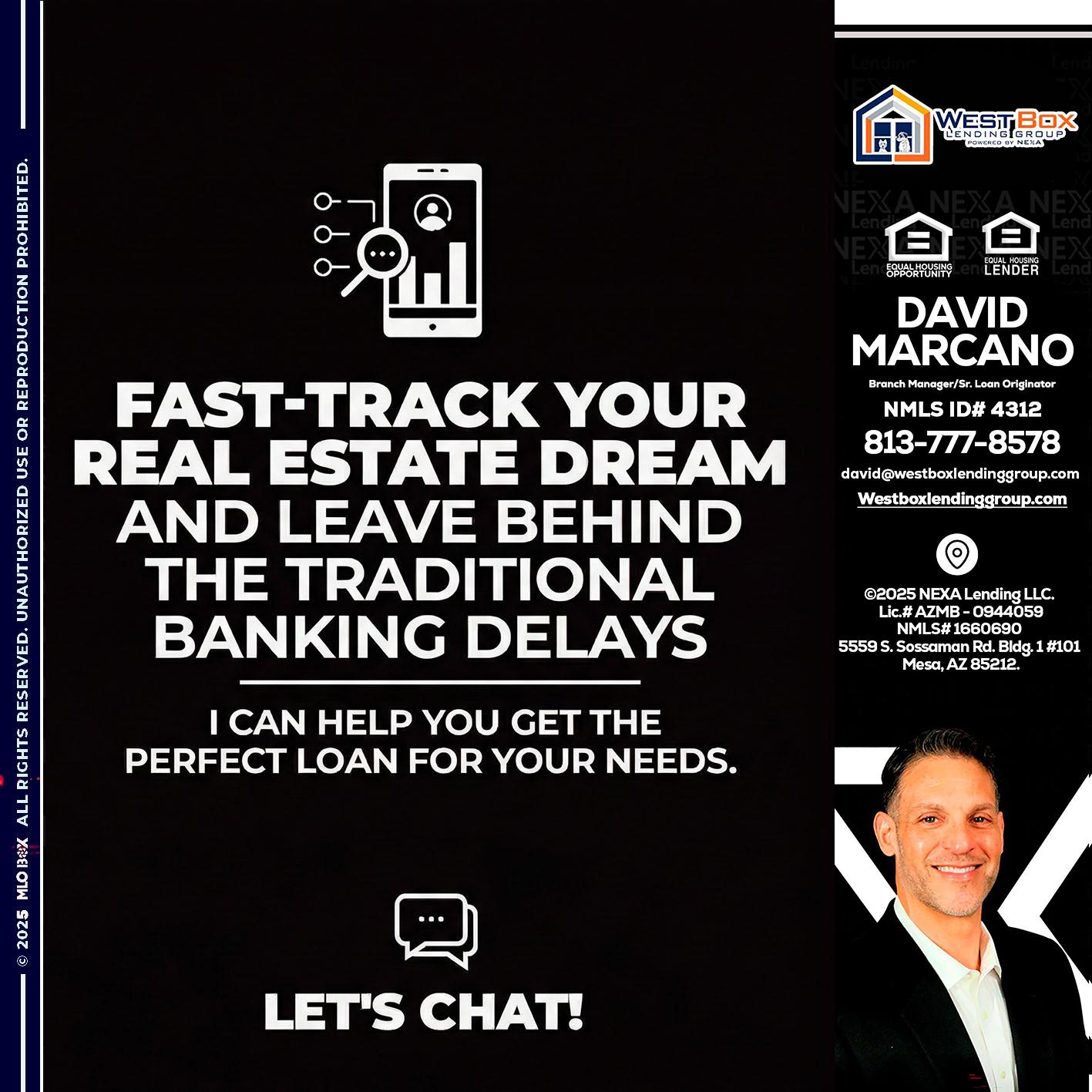 FAST TRACK - David Marcano -Branch Manager/Sr. Loan Originator