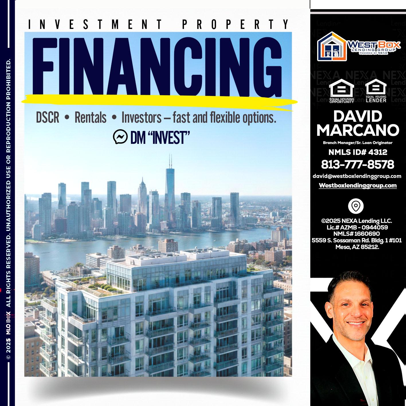 FINANCING - David Marcano -Branch Manager/Sr. Loan Originator