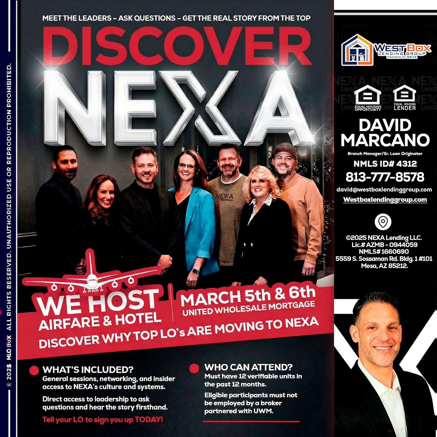 DISCOVER NEXA - David Marcano -Branch Manager/Sr. Loan Originator