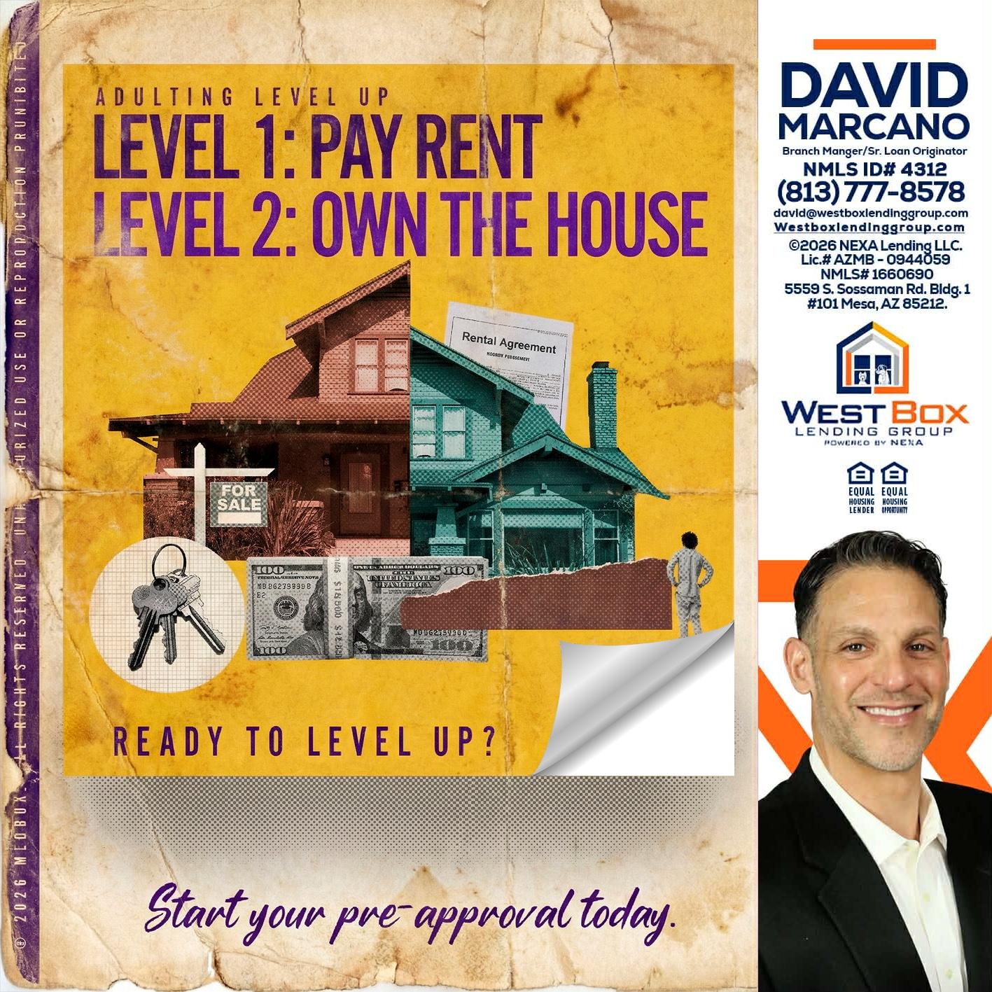 LEVEL 1 - David Marcano -Branch Manager/Sr. Loan Originator