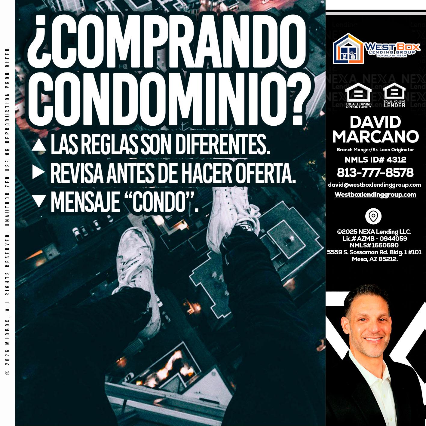 COMPRANDO CONDOMINIO? - David Marcano -Branch Manager/Sr. Loan Originator