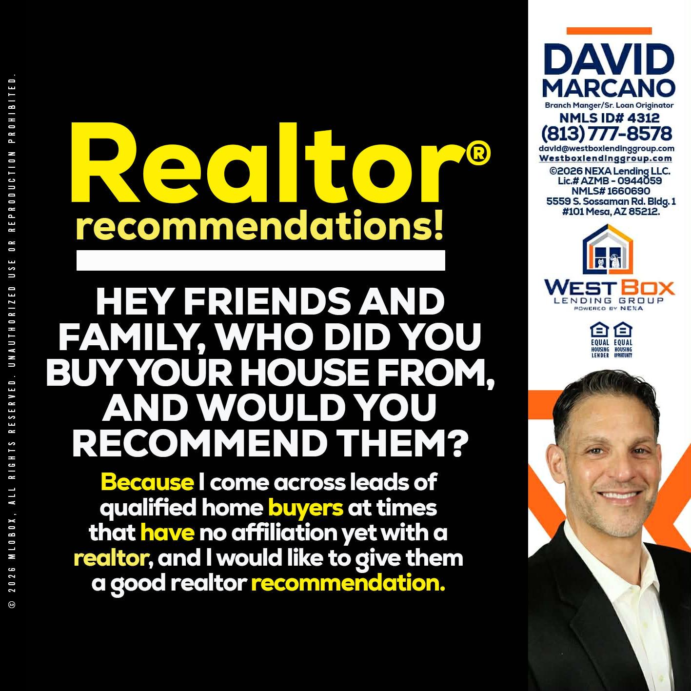 REALTOR - David Marcano -Branch Manager/Sr. Loan Originator
