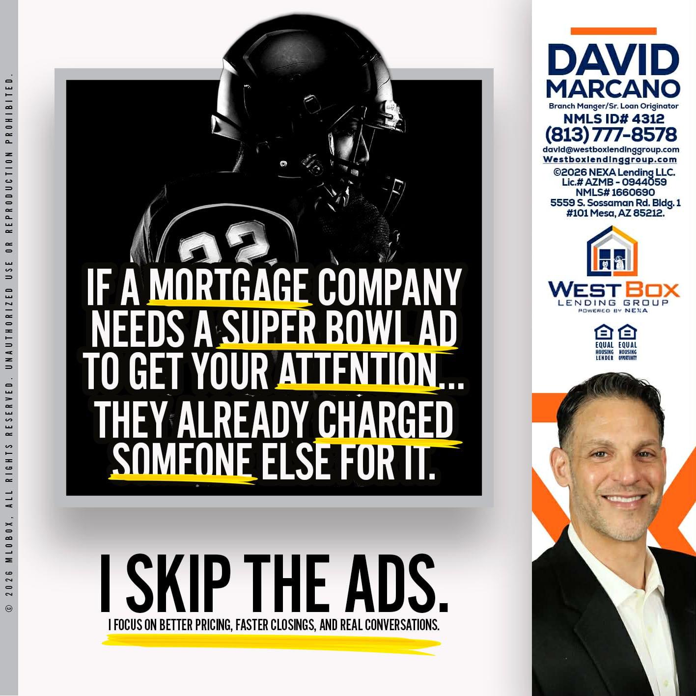 if a mortgage ad - David Marcano -Branch Manager/Sr. Loan Originator