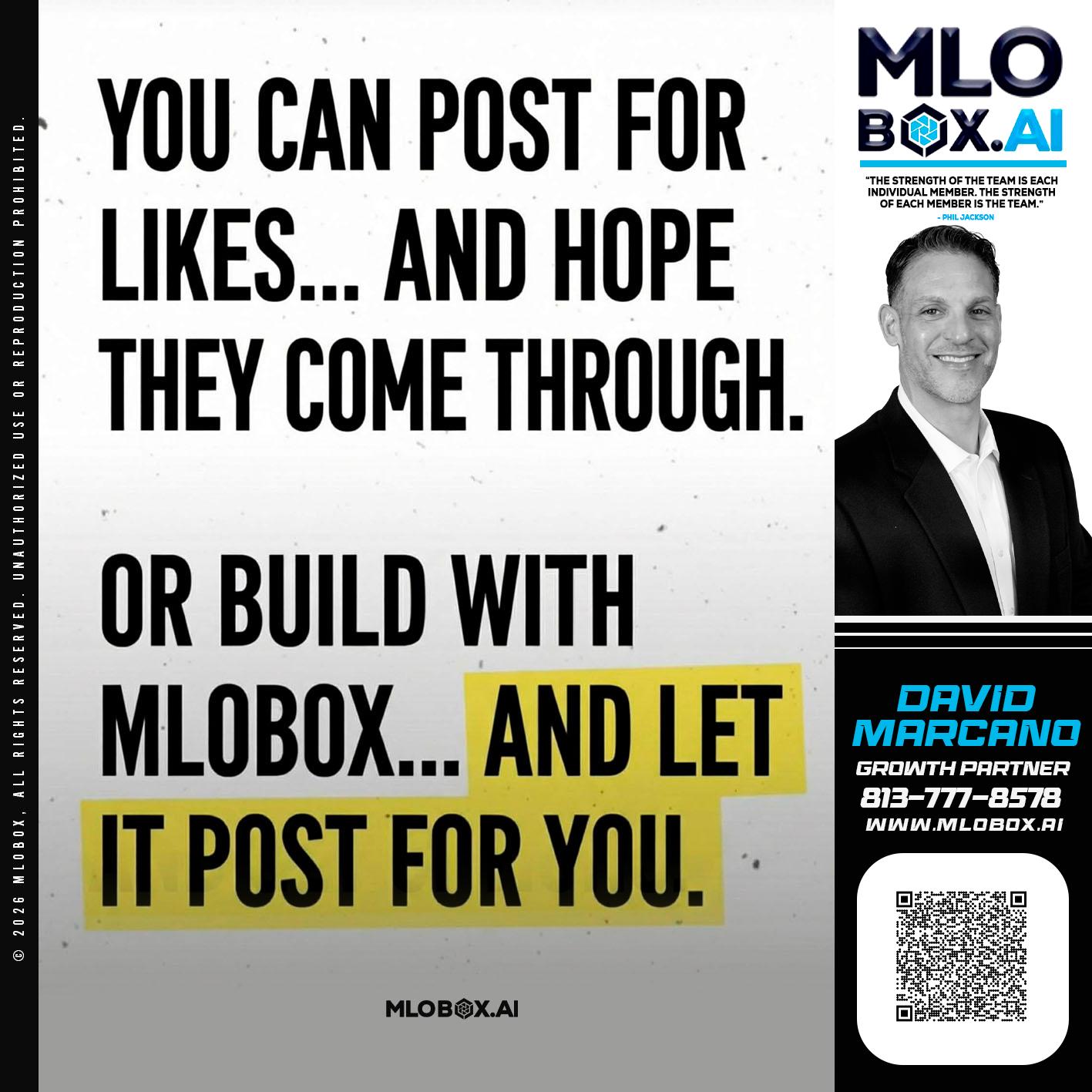 you can post - David Marcano -Branch Manager/Sr. Loan Originator