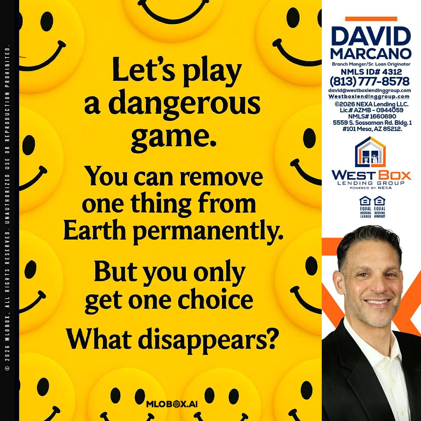 LETS PLAY - David Marcano -Branch Manager/Sr. Loan Originator