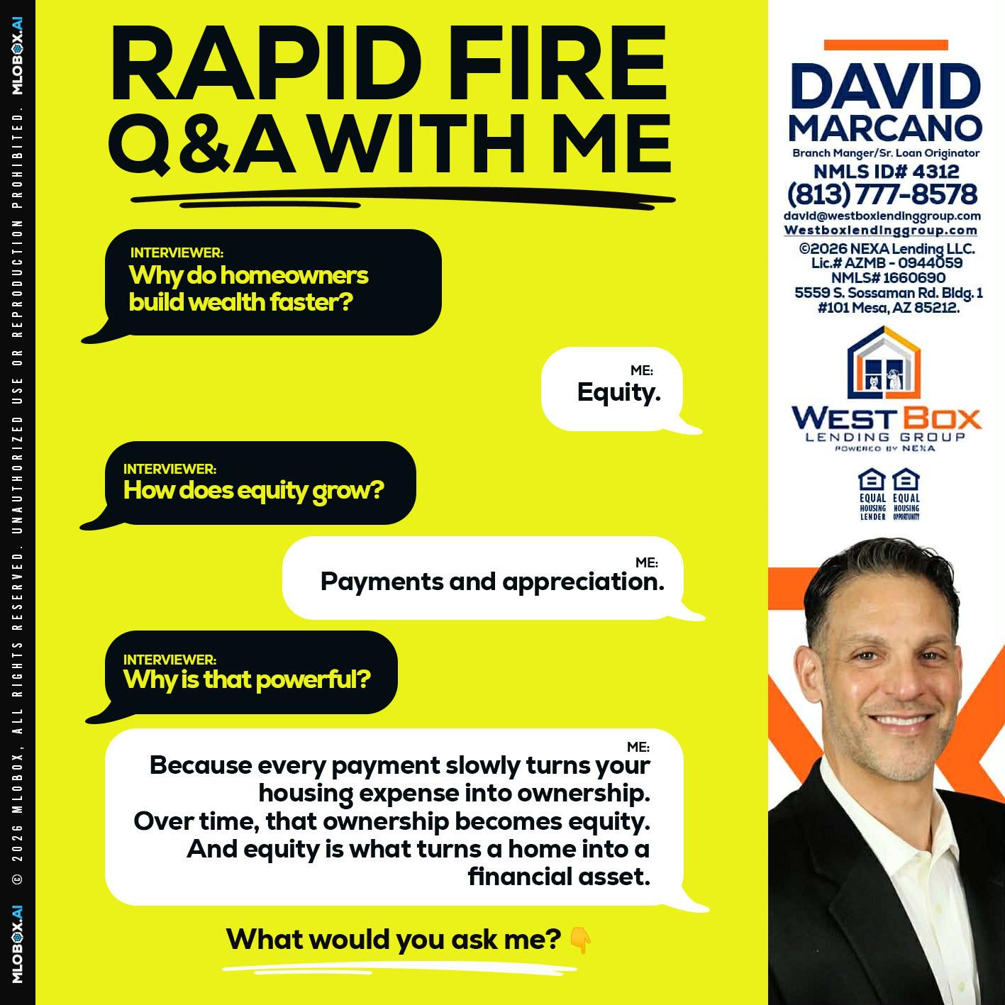 RAPID FIRE Q&A - David Marcano -Branch Manager/Sr. Loan Originator