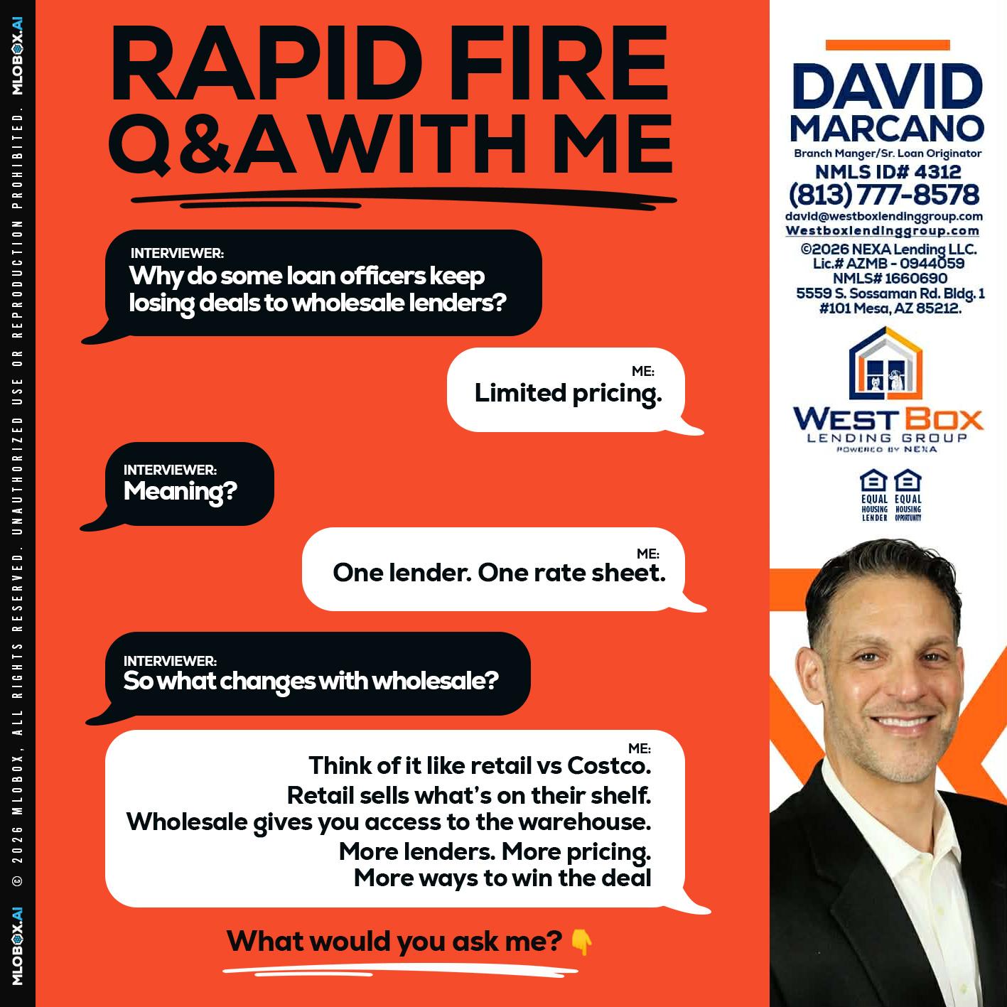 Q&A - David Marcano -Branch Manager/Sr. Loan Originator