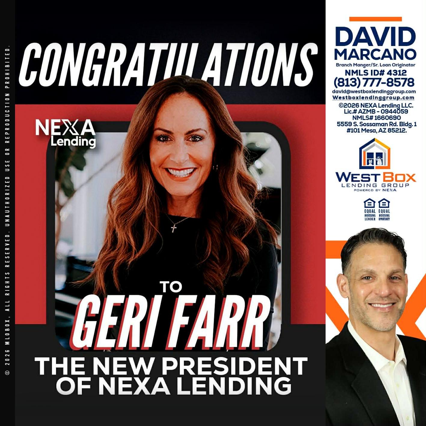 CONGRATULATIONS - David Marcano -Branch Manager/Sr. Loan Originator