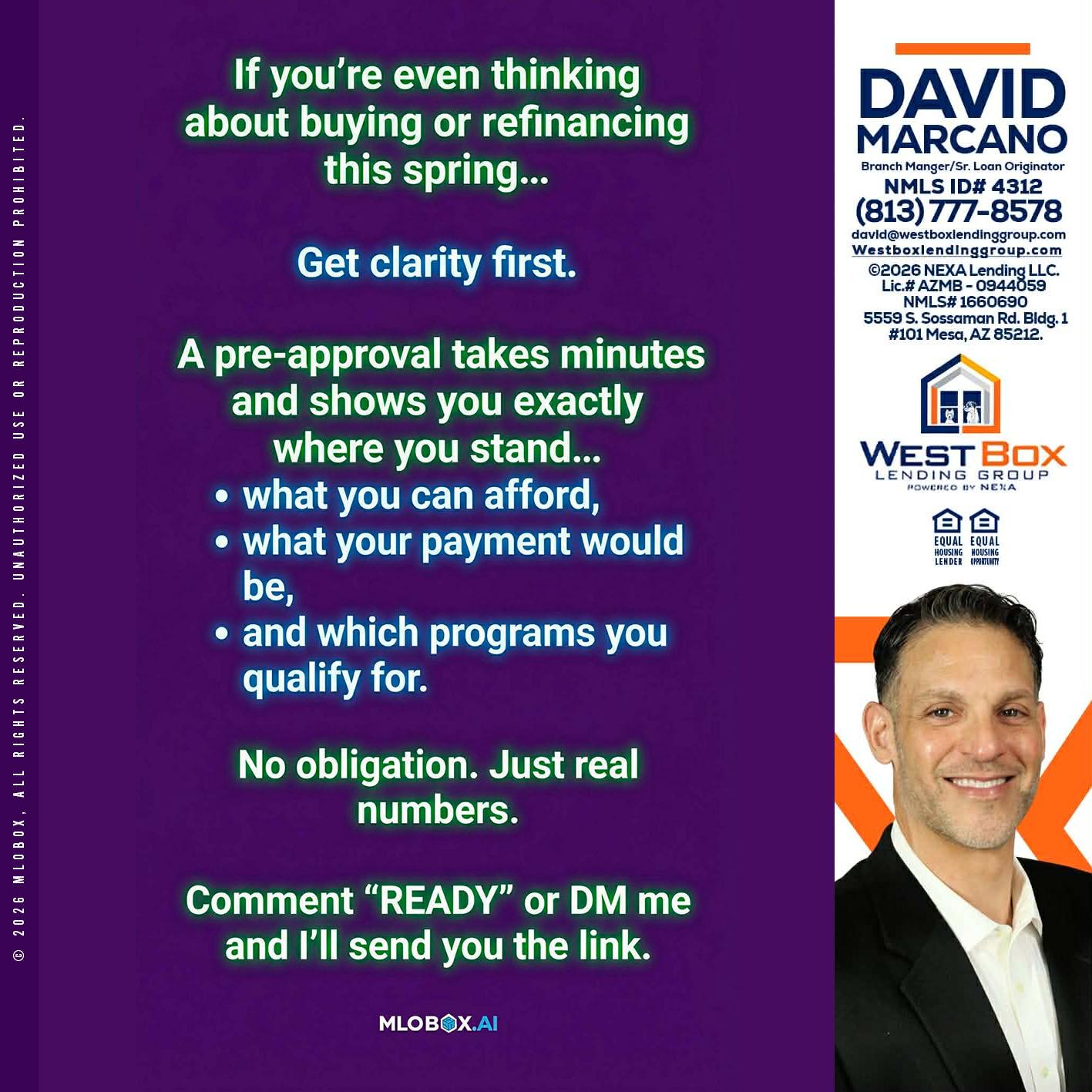 IF YOU THINKING - David Marcano -Branch Manager/Sr. Loan Originator