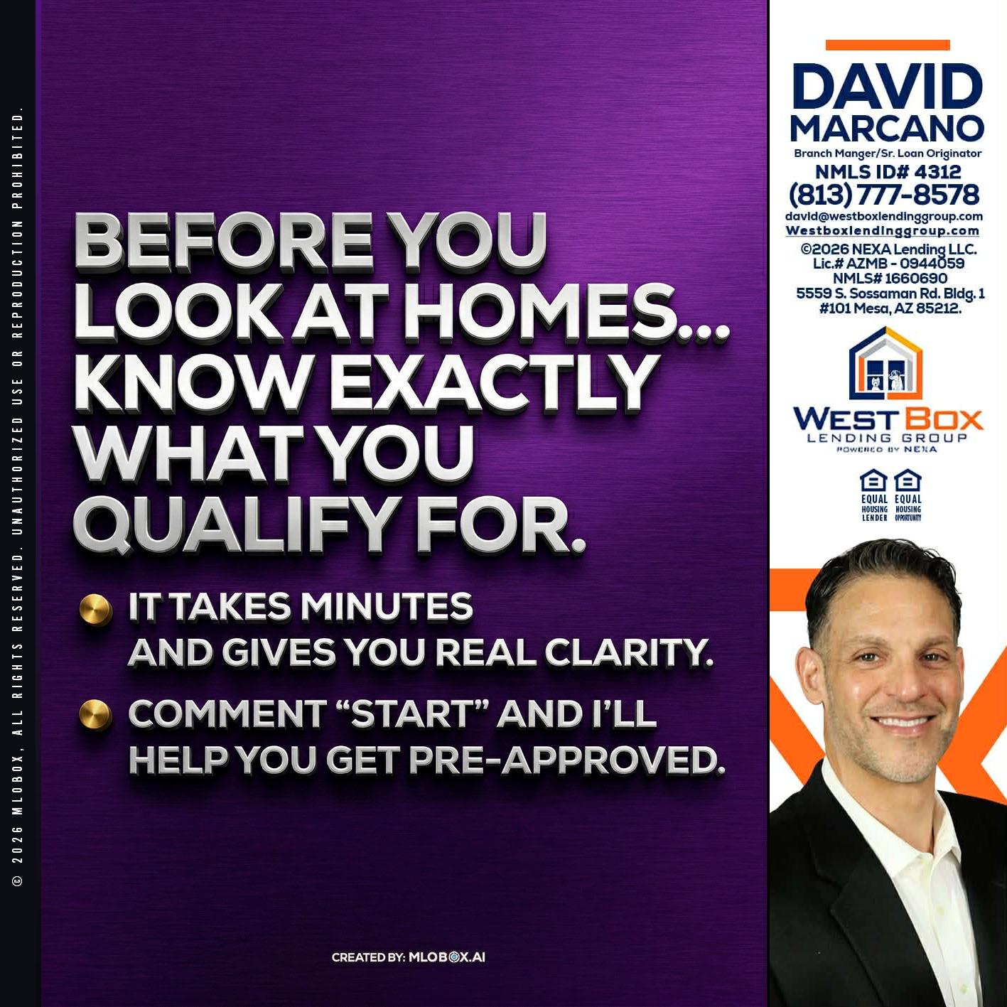 BEFORE YOU - David Marcano -Branch Manager/Sr. Loan Originator