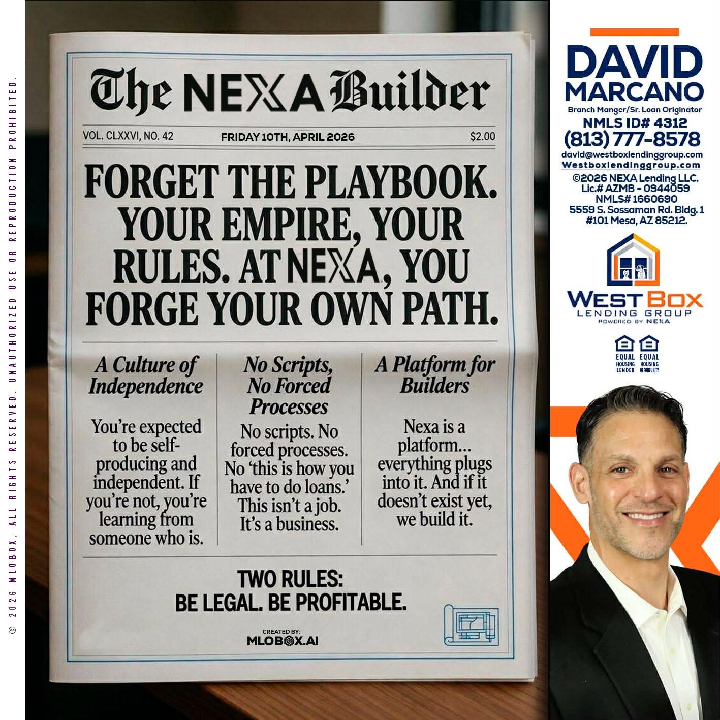 THE NEXA BUILDER - David Marcano -Branch Manager/Sr. Loan Originator