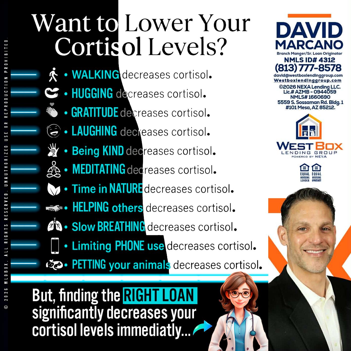 Want to lower Your Cortisol Levels? - David Marcano -Branch Manager/Sr. Loan Originator