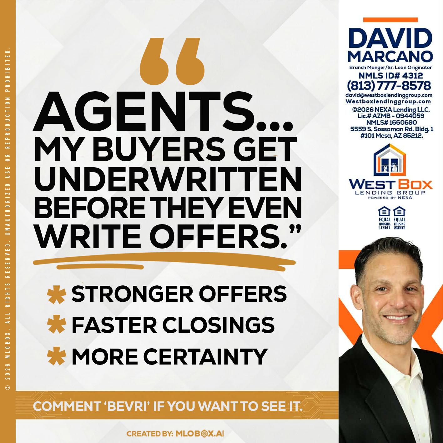 agents - David Marcano -Branch Manager/Sr. Loan Originator