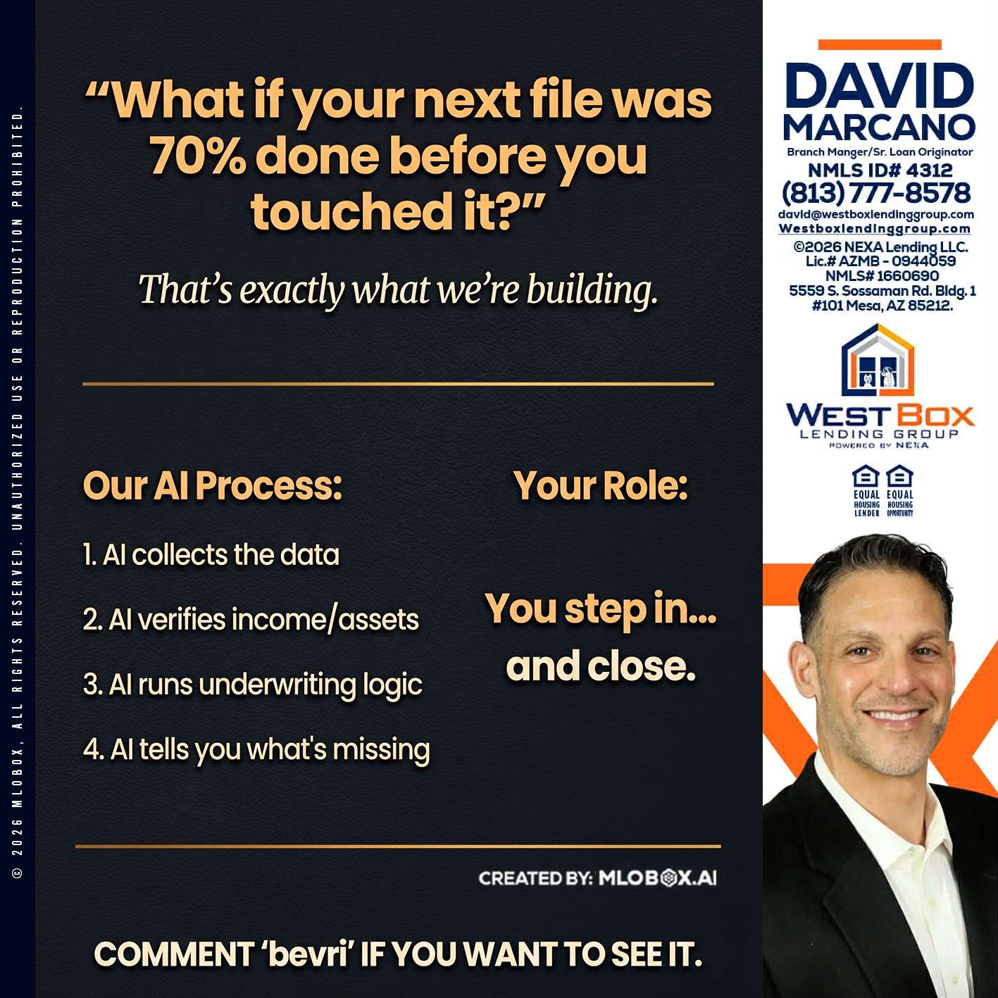 WHAT IF YOUR - David Marcano -Branch Manager/Sr. Loan Originator