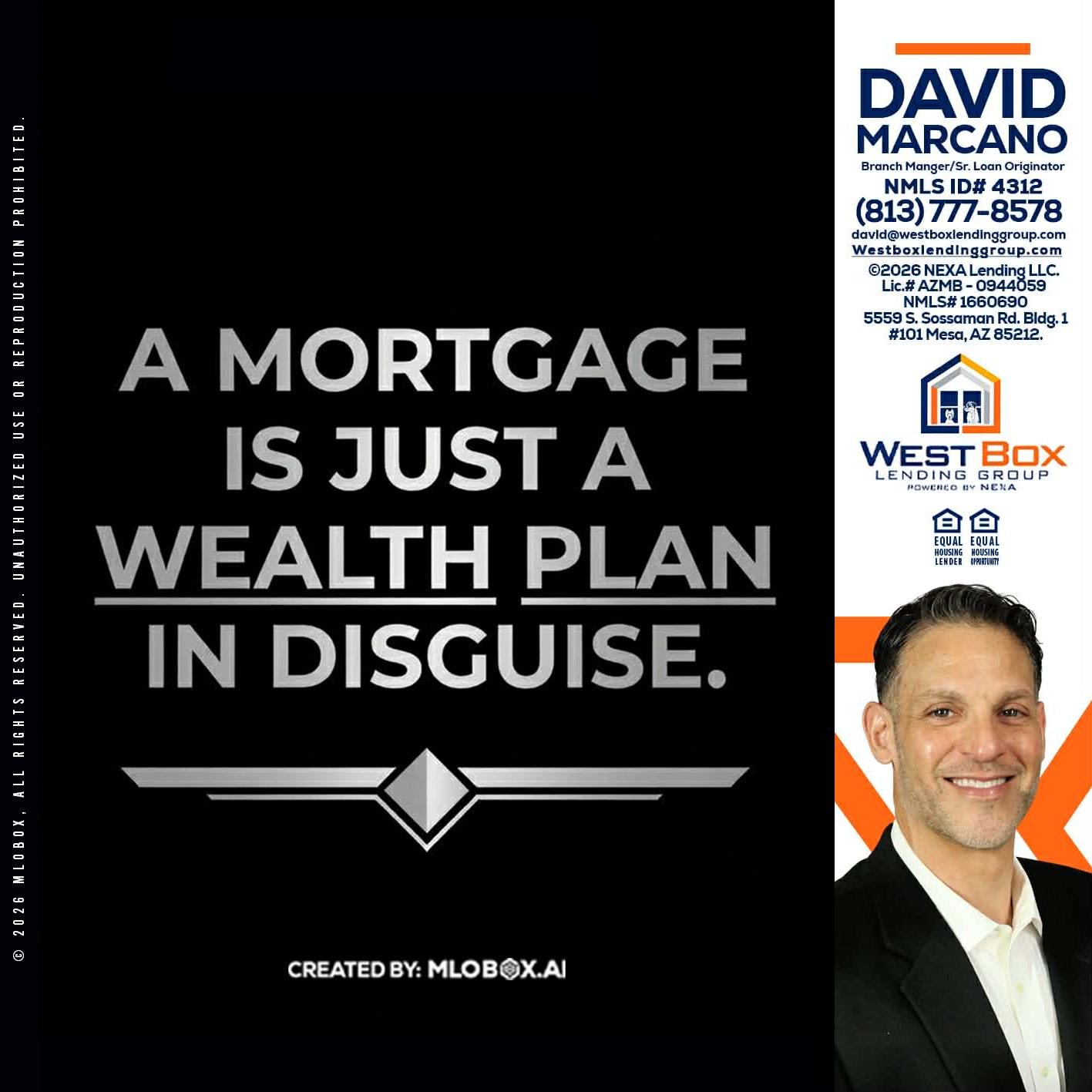 a mortgage is just - David Marcano -Branch Manager/Sr. Loan Originator