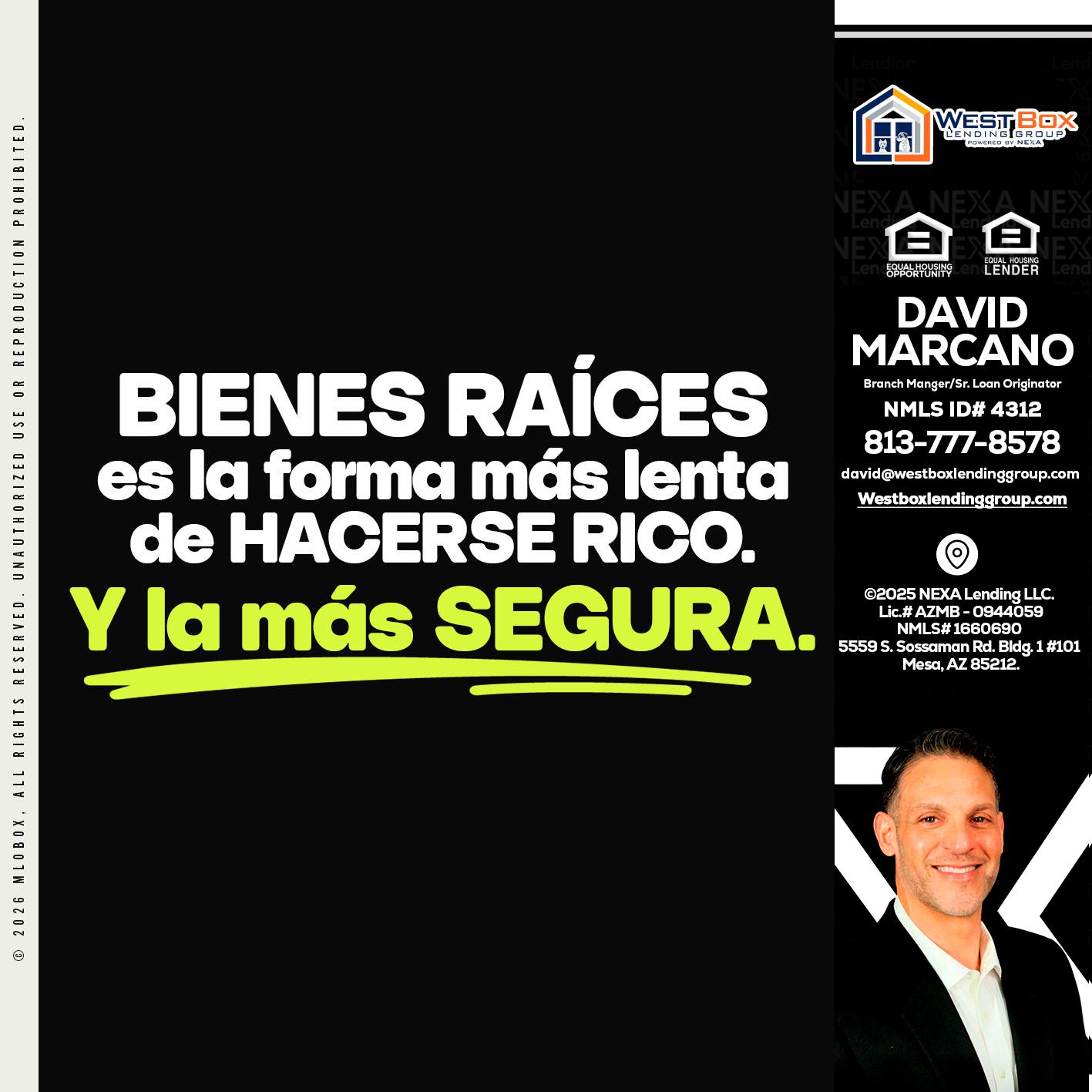 bienes raíces - David Marcano -Branch Manager/Sr. Loan Originator
