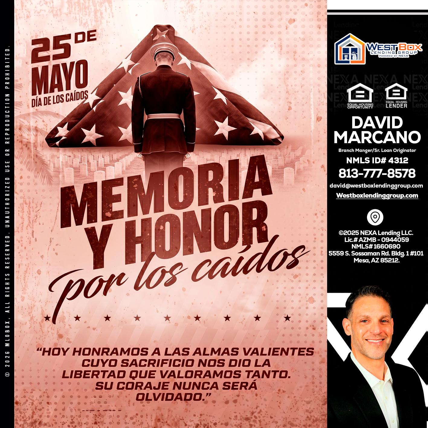 MEMORIA Y HONOR - David Marcano -Branch Manager/Sr. Loan Originator