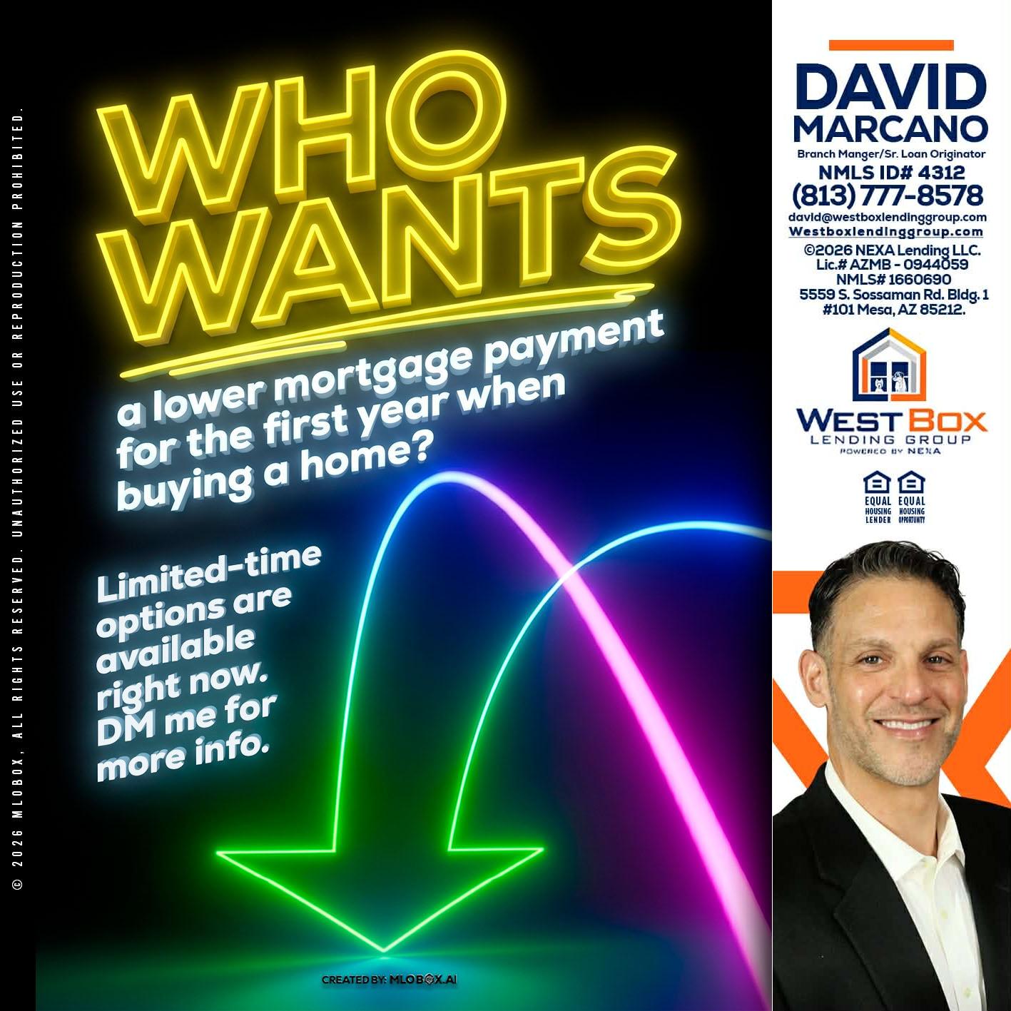 WHO WANTS - David Marcano -Branch Manager/Sr. Loan Originator