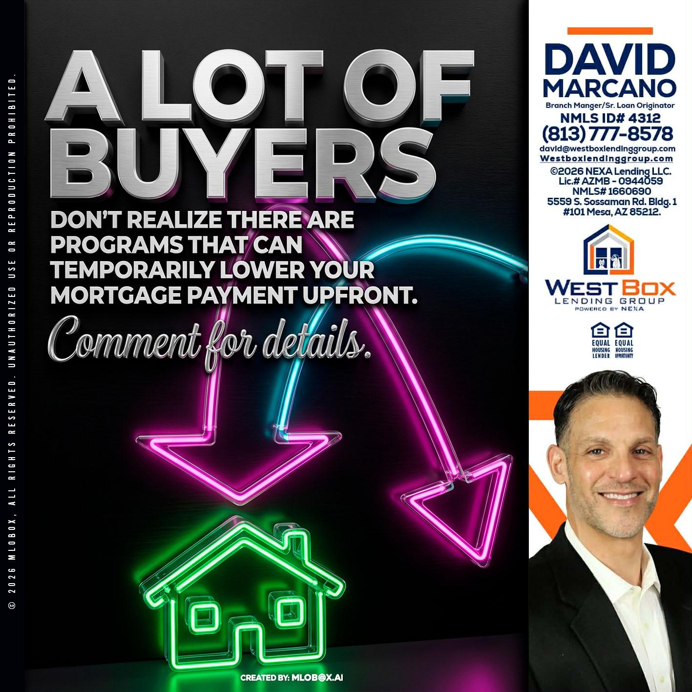 A LOT OF BUYERS - David Marcano -Branch Manager/Sr. Loan Originator