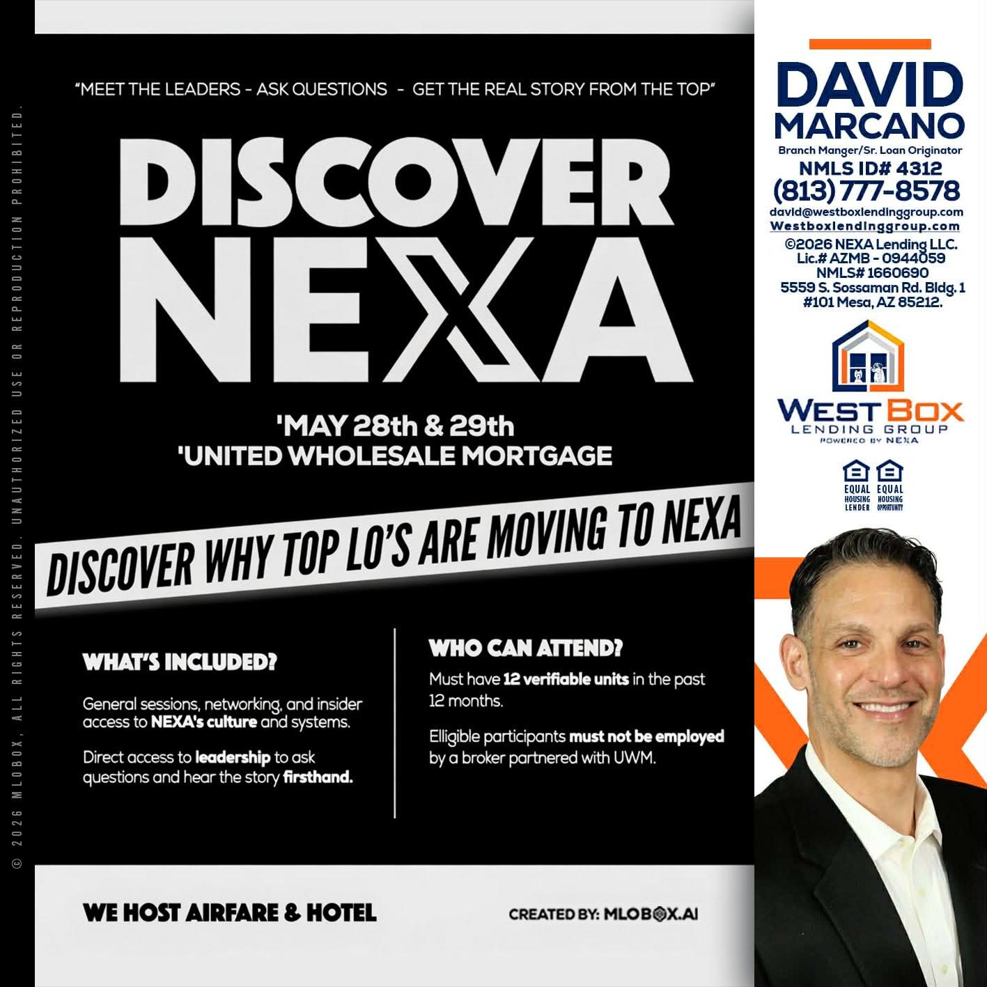 DISCOVER NEXA - David Marcano -Branch Manager/Sr. Loan Originator