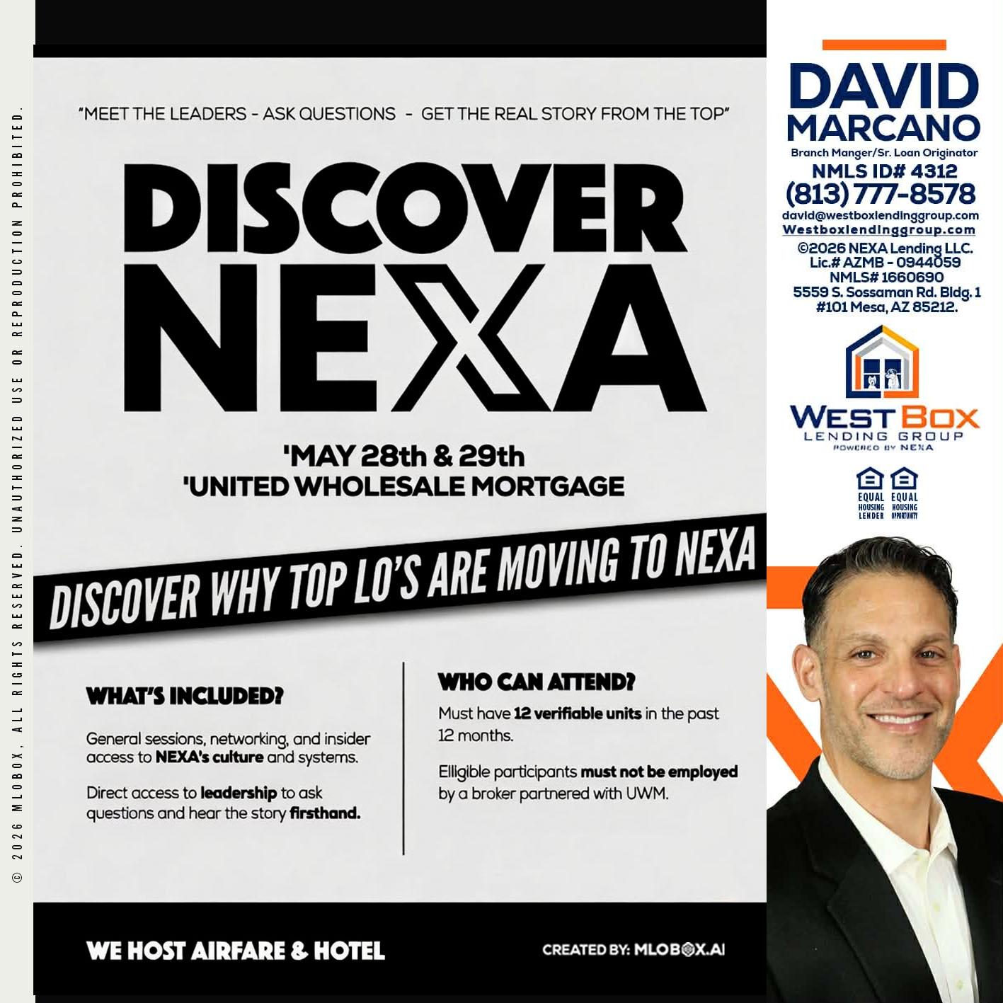 DISCOVER NEXA - David Marcano -Branch Manager/Sr. Loan Originator