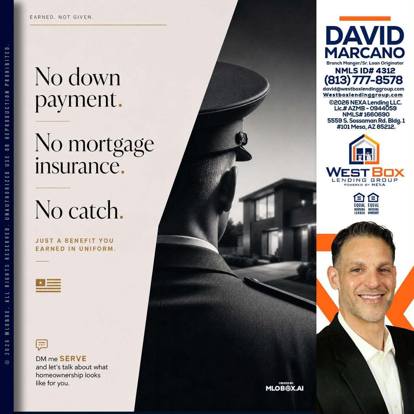 NO DOWN PAYMENT - David Marcano -Branch Manager/Sr. Loan Originator