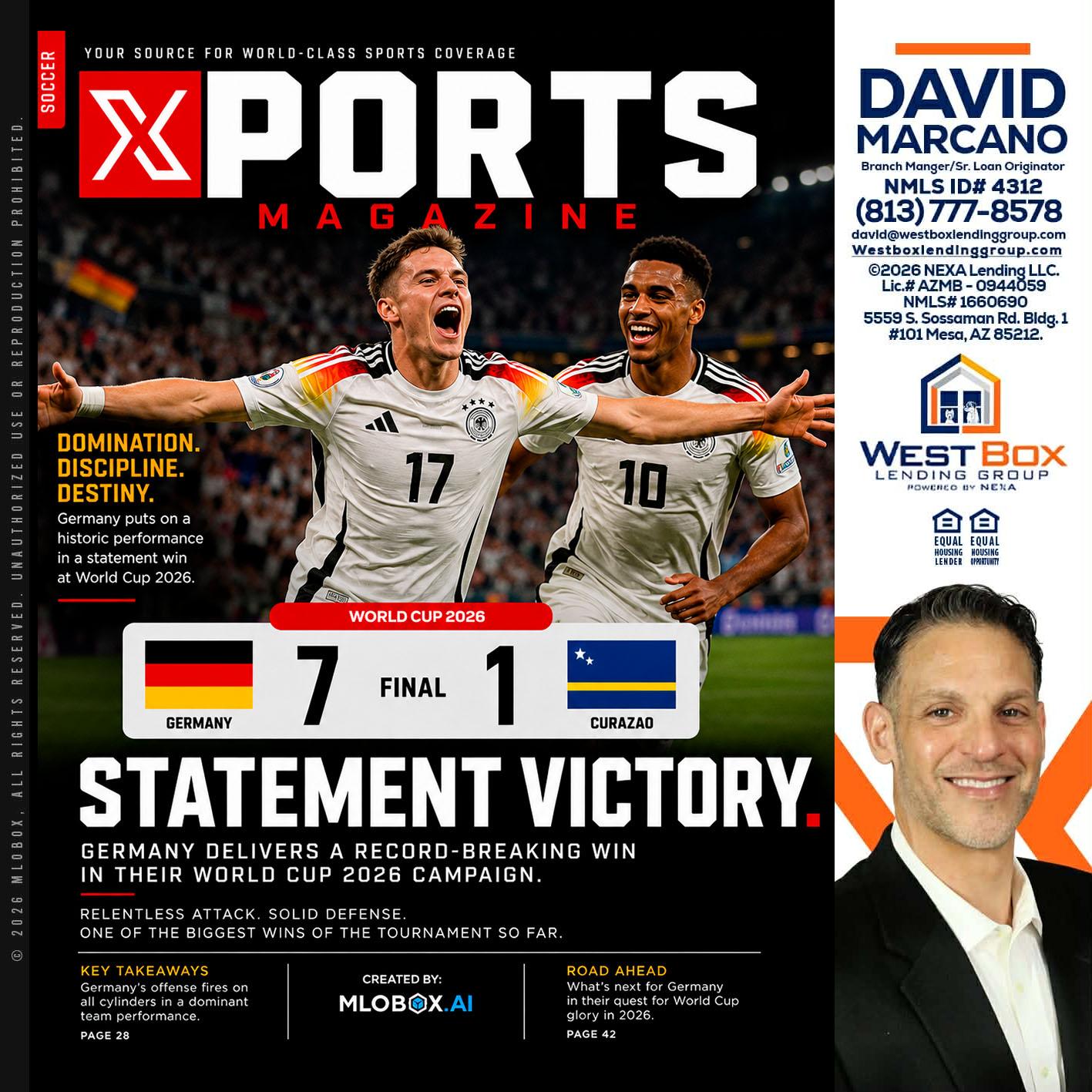 GERMANY VS CURASSAO (7-1) - David Marcano -Branch Manager/Sr. Loan Originator