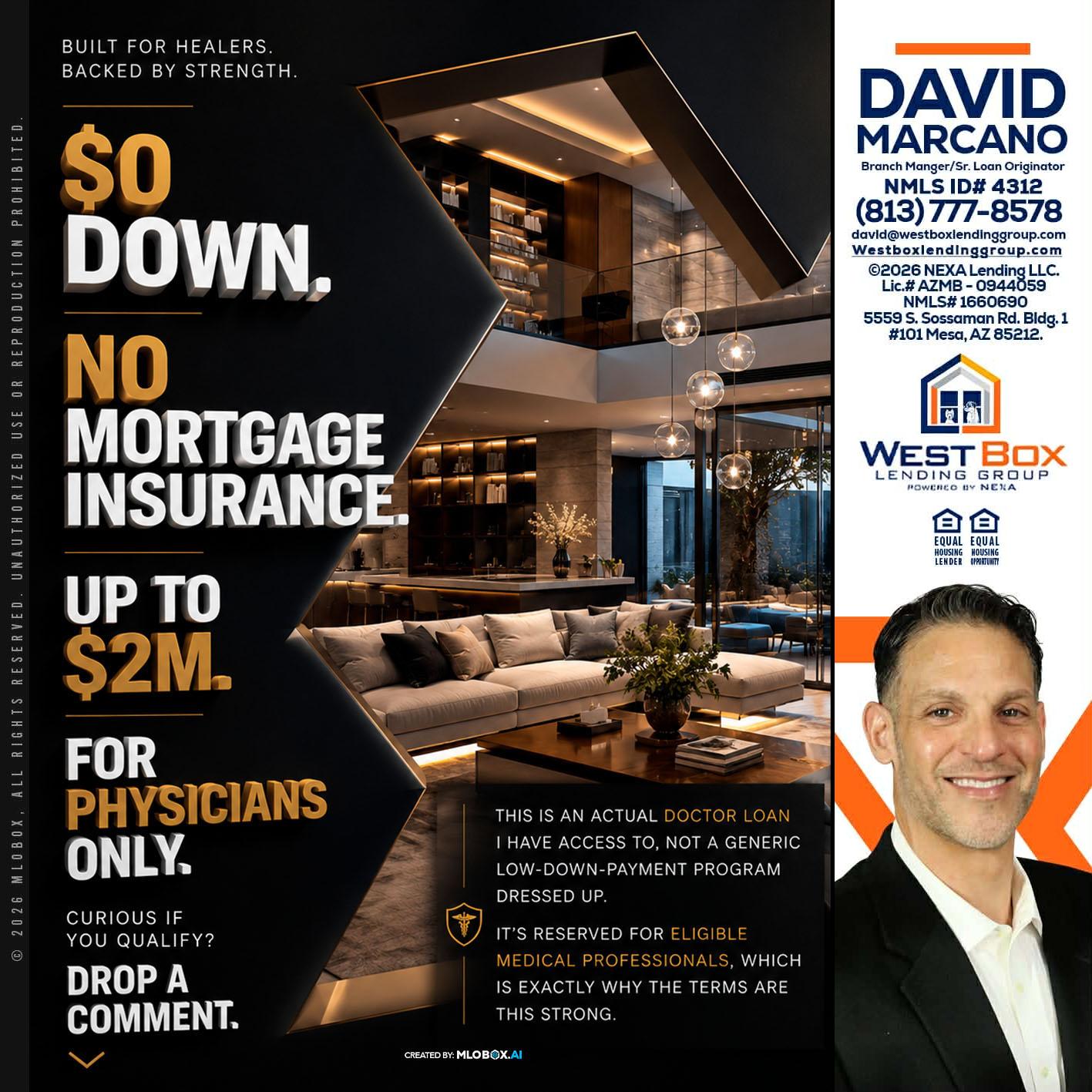 $0 DOWN - David Marcano -Branch Manager/Sr. Loan Originator
