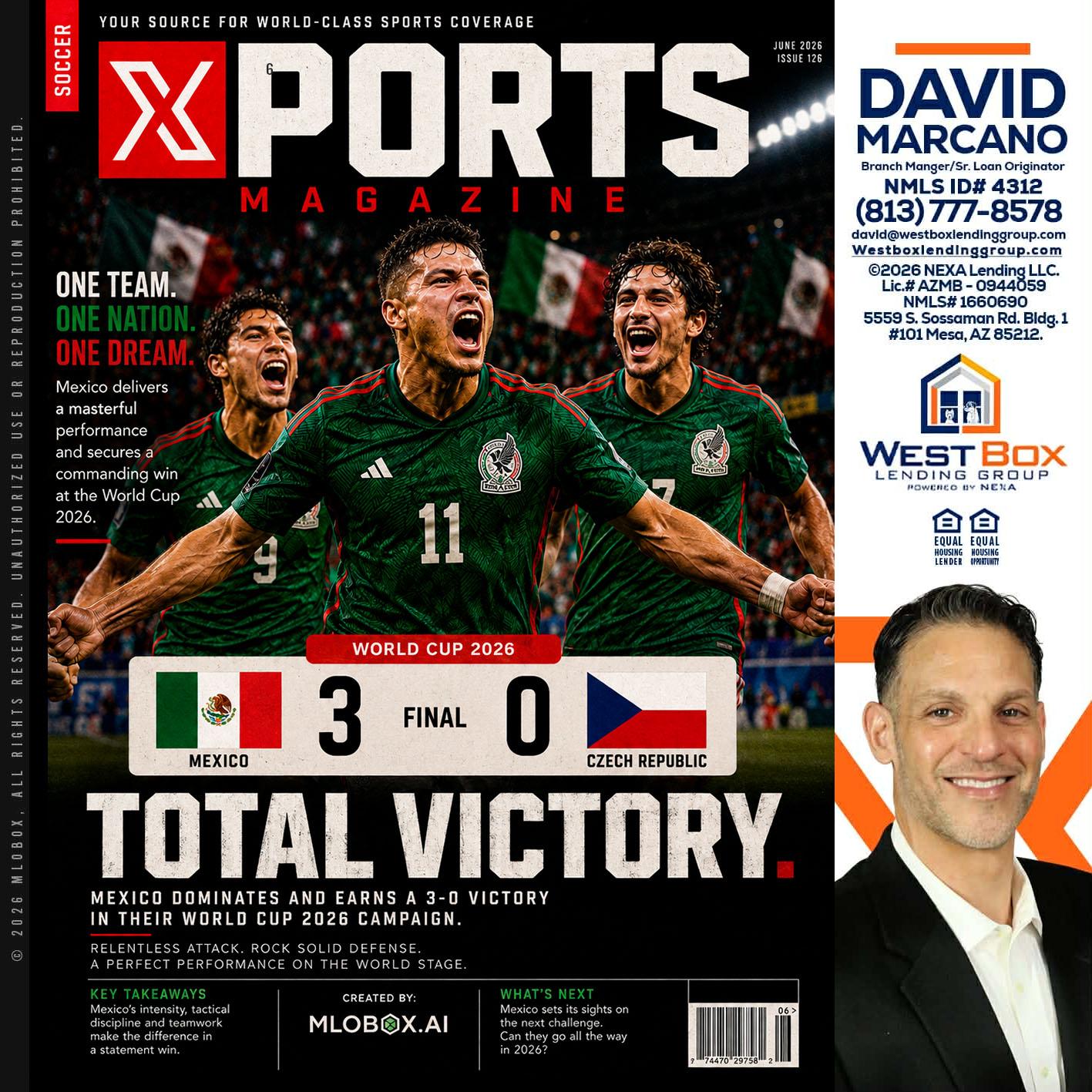World Cup 2026 MEX 1-0 CZECH - David Marcano -Branch Manager/Sr. Loan Originator