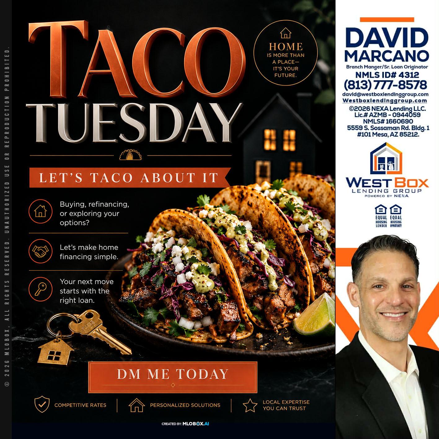 TACO TUESDAY - David Marcano -Branch Manager/Sr. Loan Originator