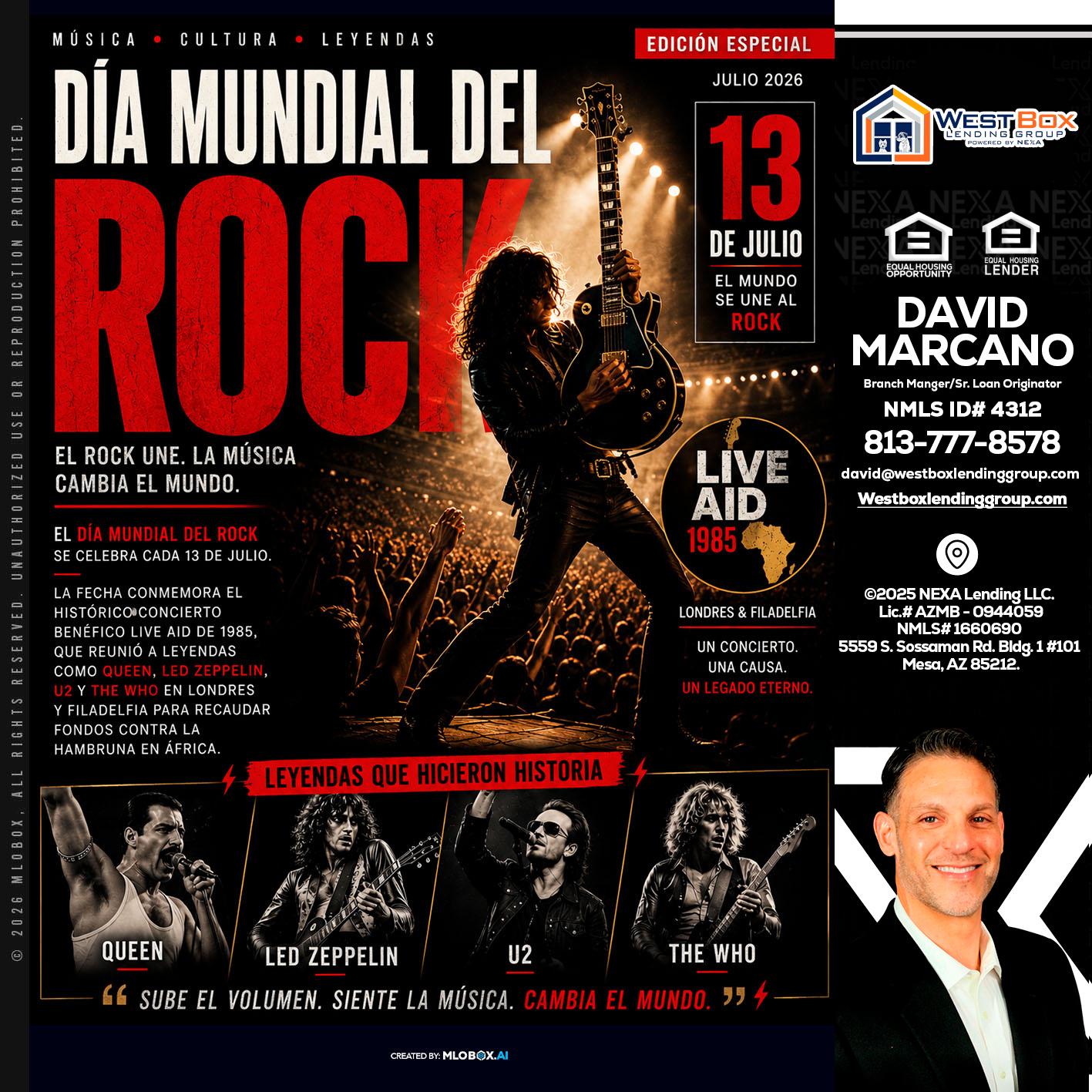 DIA MUNDIAL DEL ROCK - David Marcano -Branch Manager/Sr. Loan Originator