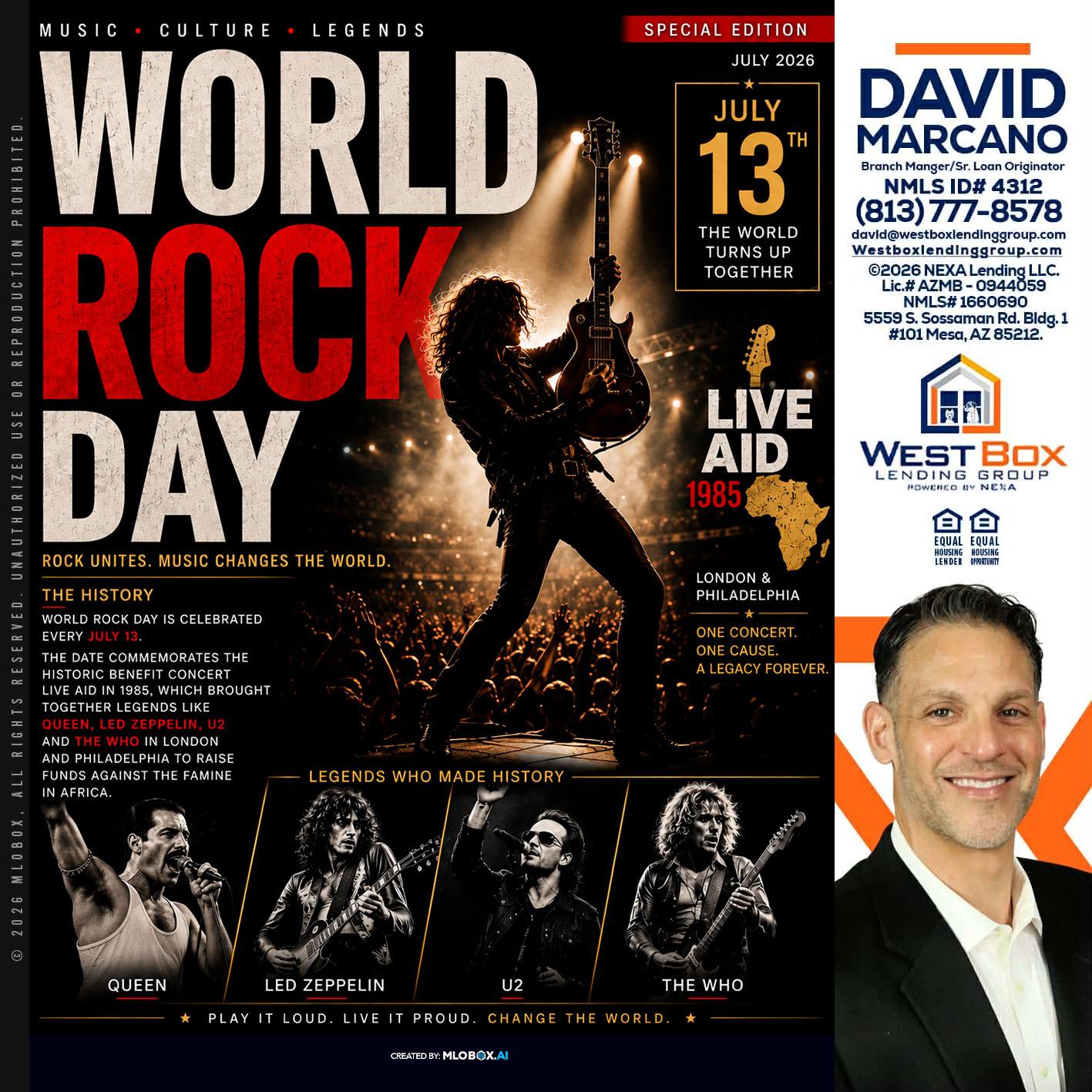 WORLD ROCK MUSIC DAY - David Marcano -Branch Manager/Sr. Loan Originator