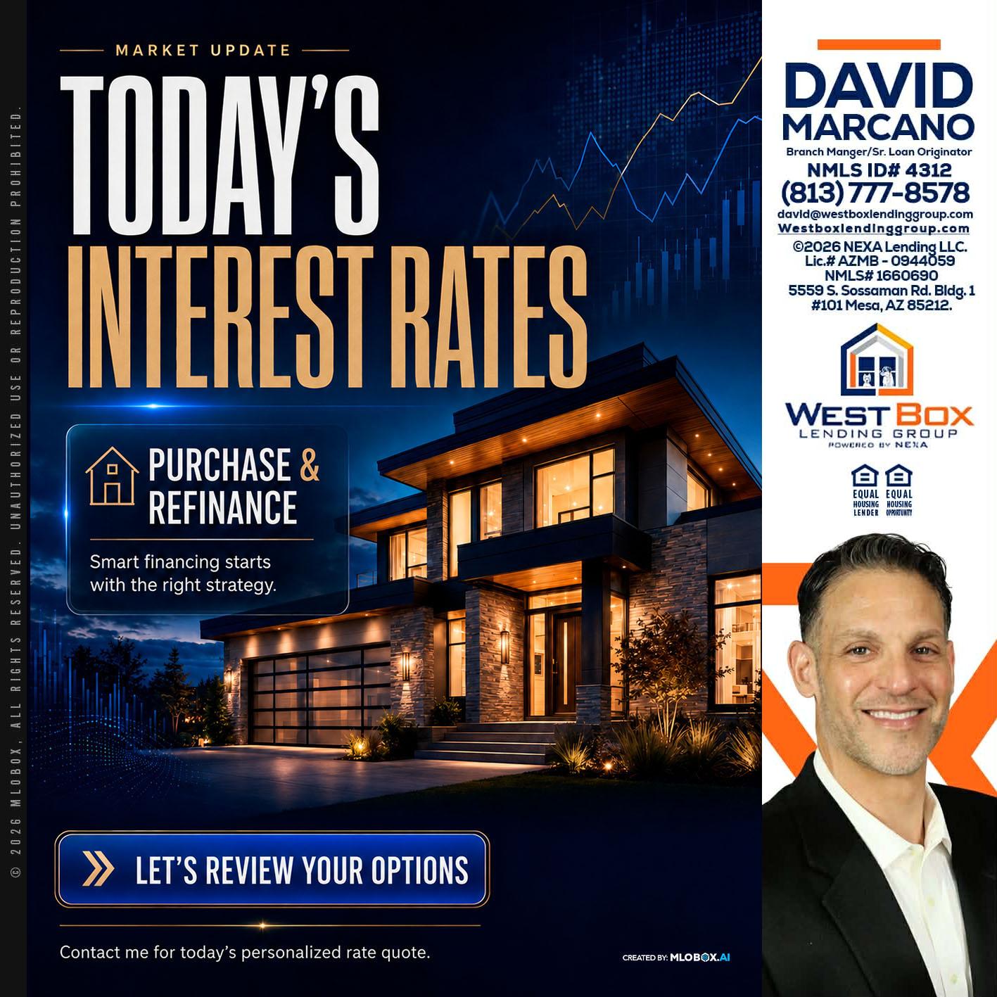 TODAYS RATES - David Marcano -Branch Manager/Sr. Loan Originator