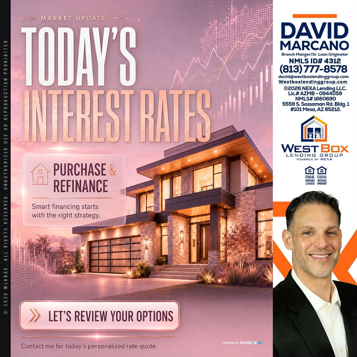 todays interest rates - David Marcano -Branch Manager/Sr. Loan Originator