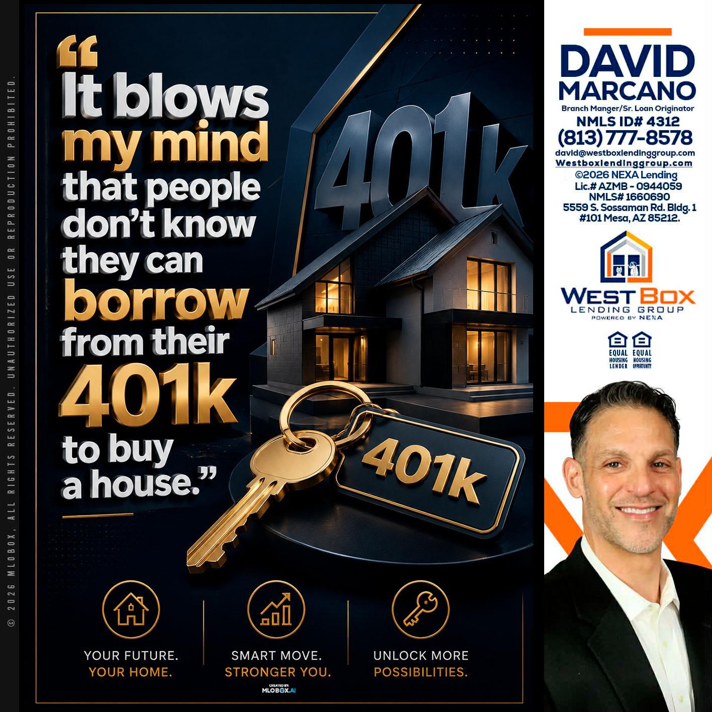 401 K - David Marcano -Branch Manager/Sr. Loan Originator