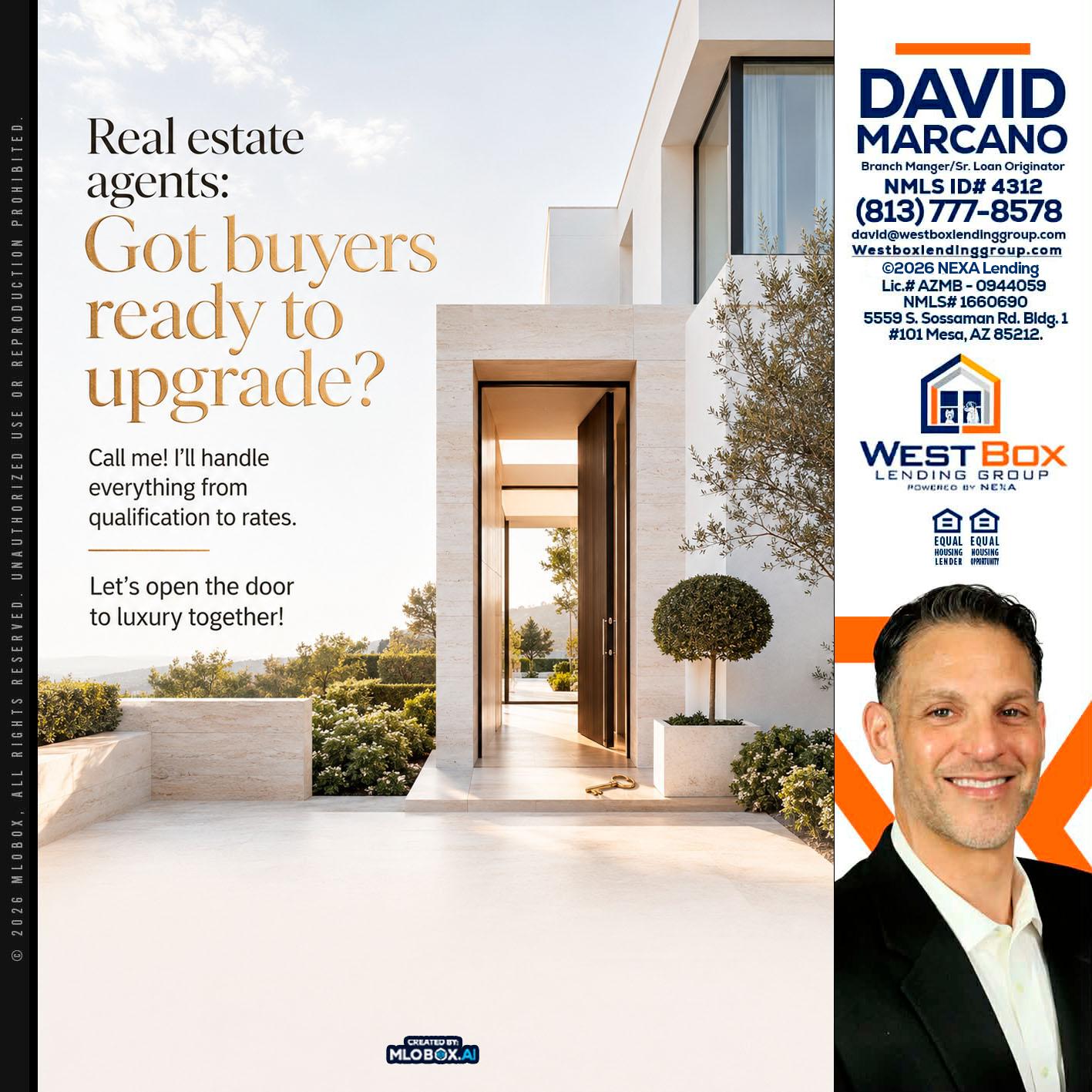 REAL ESTATE AGENTS - David Marcano -Branch Manager/Sr. Loan Originator