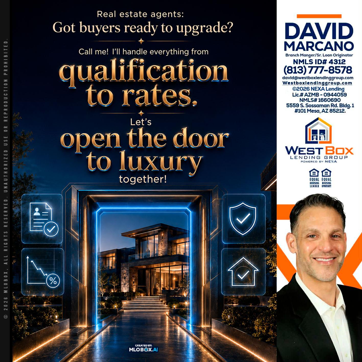 QUALIFICATION TO RATES - David Marcano -Branch Manager/Sr. Loan Originator