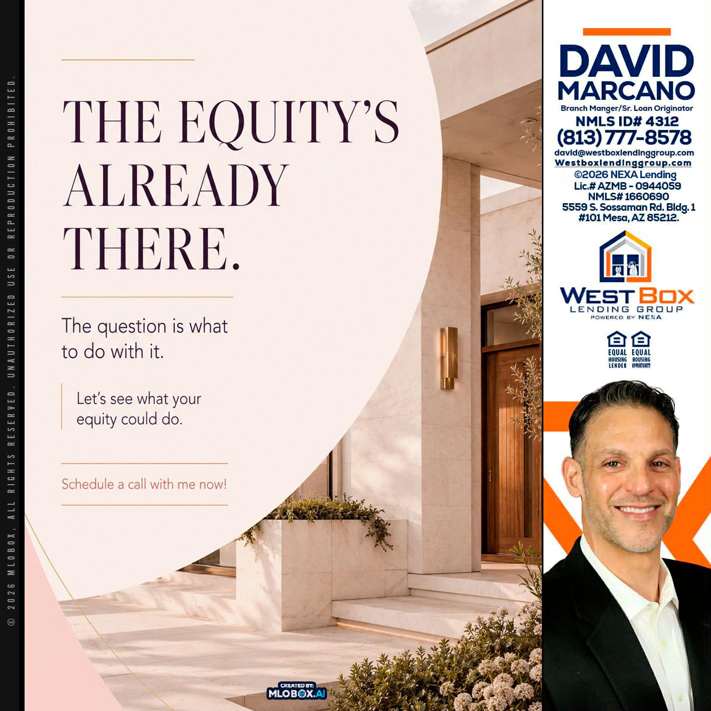 THE EQUITY'S - David Marcano -Branch Manager/Sr. Loan Originator