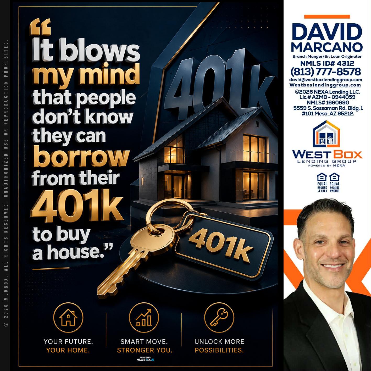 401 K - David Marcano -Branch Manager/Sr. Loan Originator