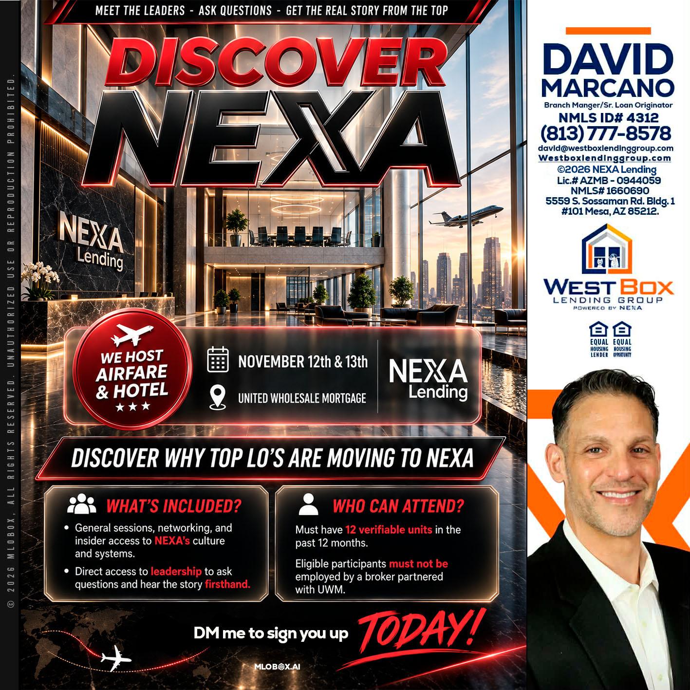 DISCOVER NEXA - David Marcano -Branch Manager/Sr. Loan Originator