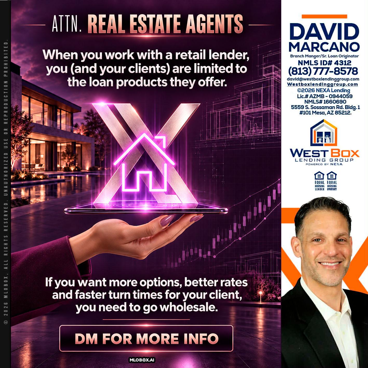 REAL ESTATE AGENTS - David Marcano -Branch Manager/Sr. Loan Originator