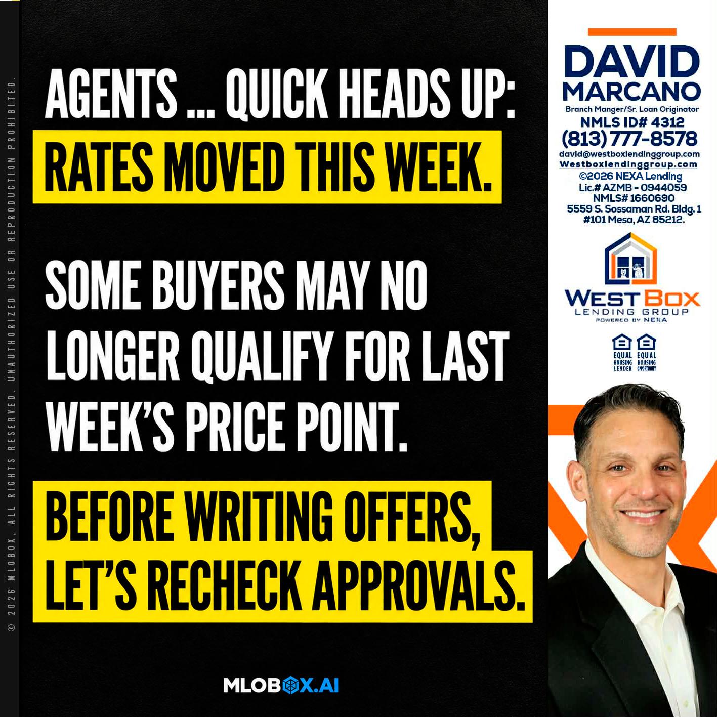 AGENTS QUICK - David Marcano -Branch Manager/Sr. Loan Originator