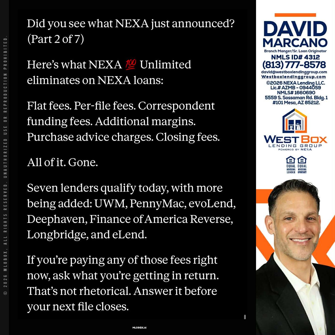 2 OF 7 - David Marcano -Branch Manager/Sr. Loan Originator